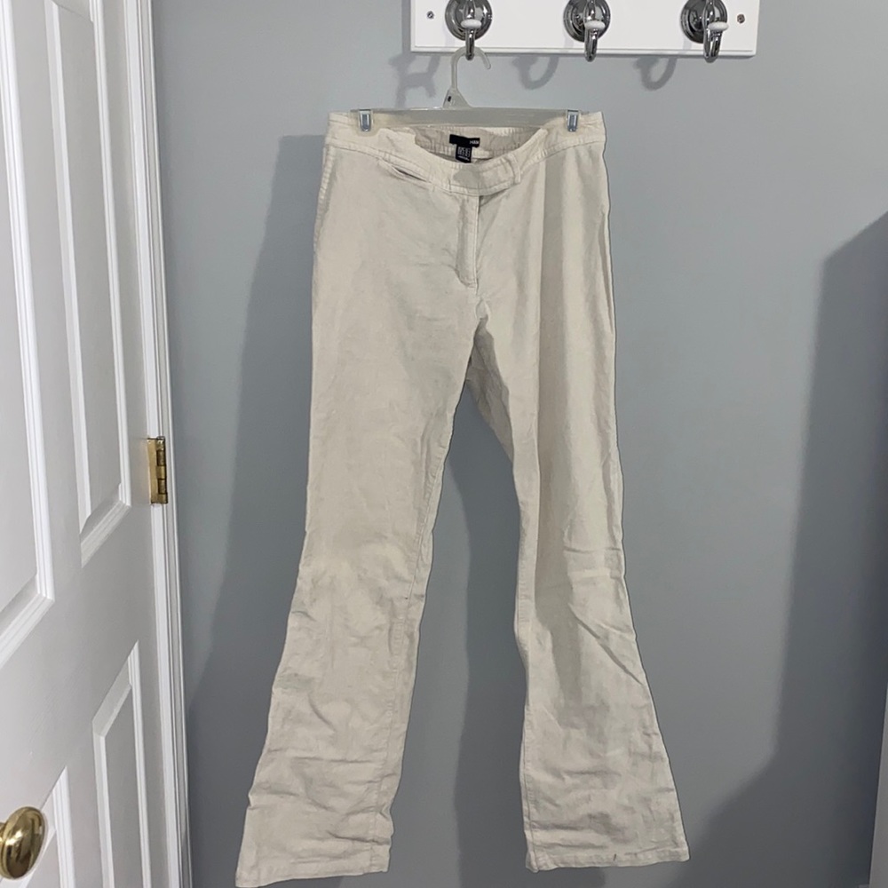H&M Flare Cut White Corduroy Pant